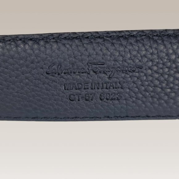 FERRAGAMO Reversible  Leather Gold-Tone Gancini Buckle Belt - NEW - Picture 5 of 8